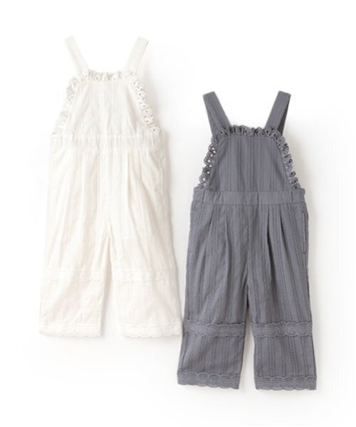 petit main(プティマイン)の「レースサロペット(サロペット/オーバーオール・キッズ・ネイビー/オフホワイト・S/M/L)」の16枚目の写真