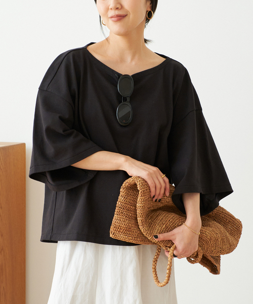 plage（プラージュ）の「Poncho Tシャツ（Tシャツ/カットソー・レディース・イエロー/ホワイト/ブラック・FREE）」の18枚目の写真