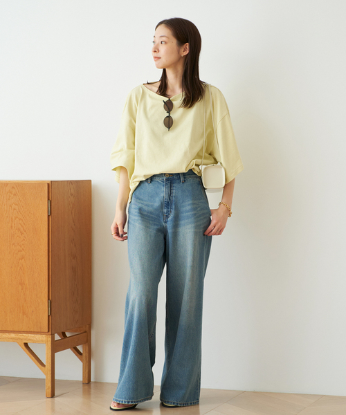 plage（プラージュ）の「Poncho Tシャツ（Tシャツ/カットソー・レディース・イエロー/ホワイト/ブラック・FREE）」の12枚目の写真