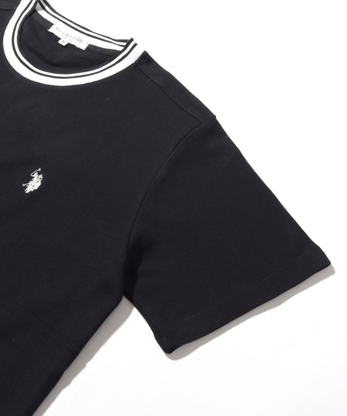 U.S. POLO ASSN.(ユーエスポロアッスン)の「【U.S. POLO ASSN./ユーエスポロアッスン】鹿の子リブライン ワンポイント刺繍ロゴ 半袖Tシャツ(Tシャツ/カットソー・メンズ・ベージュ/ネイビー/ブラック/ホワイト・M/L/LL)」の9枚目の写真