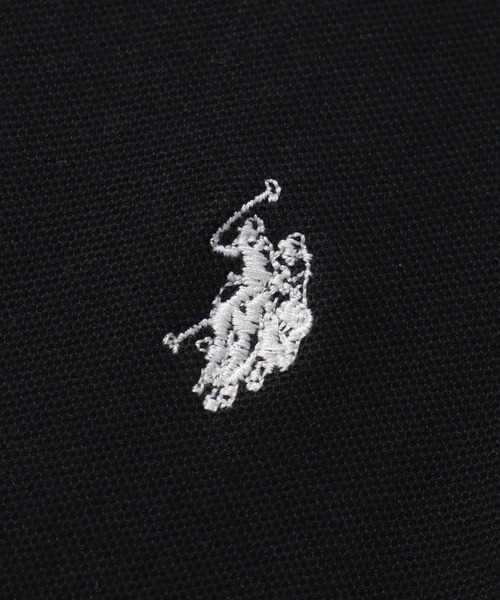 U.S. POLO ASSN.(ユーエスポロアッスン)の「【U.S. POLO ASSN./ユーエスポロアッスン】鹿の子リブライン ワンポイント刺繍ロゴ 半袖Tシャツ(Tシャツ/カットソー・メンズ・ベージュ/ネイビー/ブラック/ホワイト・M/L/LL)」の8枚目の写真