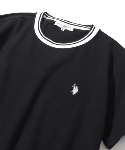 U.S. POLO ASSN.(ユーエスポロアッスン)の「【U.S. POLO ASSN./ユーエスポロアッスン】鹿の子リブライン ワンポイント刺繍ロゴ 半袖Tシャツ(Tシャツ/カットソー・メンズ・ベージュ/ネイビー/ブラック/ホワイト・M/L/LL)」の10枚目の写真