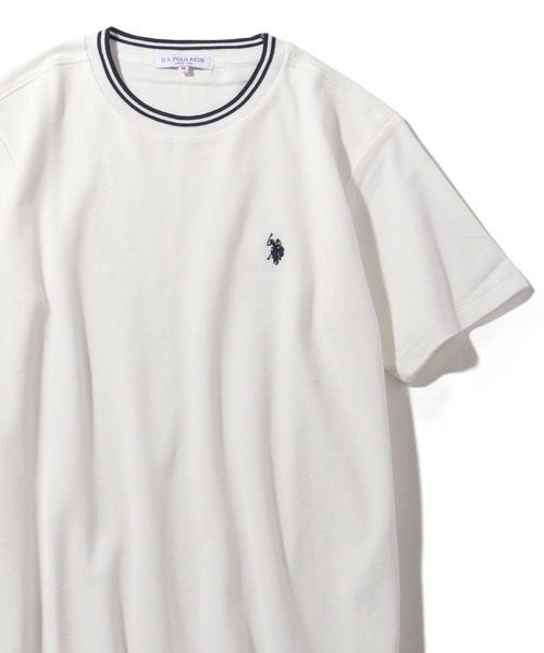 U.S. POLO ASSN.(ユーエスポロアッスン)の「【U.S. POLO ASSN./ユーエスポロアッスン】鹿の子リブライン ワンポイント刺繍ロゴ 半袖Tシャツ(Tシャツ/カットソー・メンズ・ベージュ/ネイビー/ブラック/ホワイト・M/L/LL)」の21枚目の写真