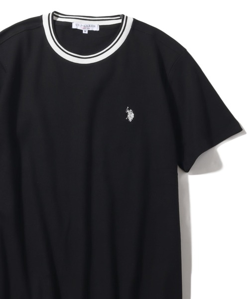 U.S. POLO ASSN.(ユーエスポロアッスン)の「【U.S. POLO ASSN./ユーエスポロアッスン】鹿の子リブライン ワンポイント刺繍ロゴ 半袖Tシャツ(Tシャツ/カットソー・メンズ・ベージュ/ネイビー/ブラック/ホワイト・M/L/LL)」の20枚目の写真