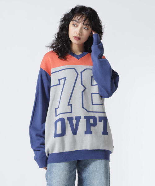 セール】overprint/オーバープリント/78 V NECK COTTON KNIT（ニット