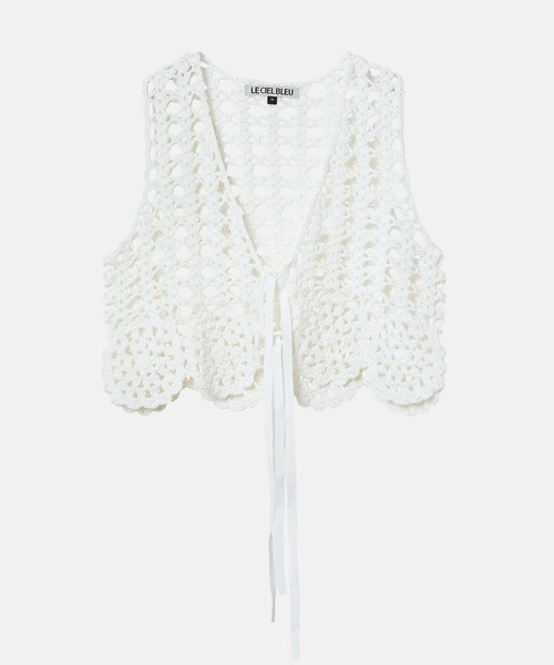 ニット セーター ハンドクロシェットレースベスト / Hand-Crocheted Lace Vest レディース ハンドクロシェットレースベスト / Hand-Crocheted Lace Vest