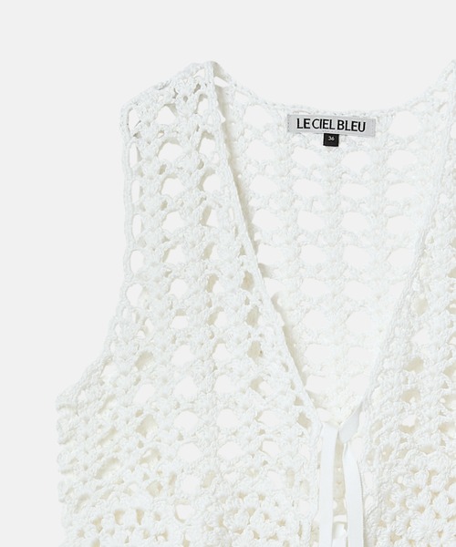 ニット セーター ハンドクロシェットレースベスト / Hand-Crocheted Lace Vest レディース ハンドクロシェットレースベスト / Hand-Crocheted Lace Vest