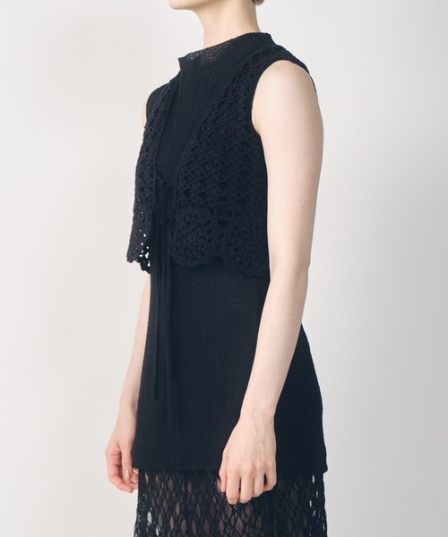 ニット セーター ハンドクロシェットレースベスト / Hand-Crocheted Lace Vest レディース ハンドクロシェットレースベスト / Hand-Crocheted Lace Vest