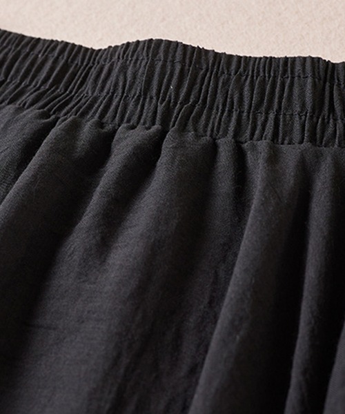 DAY CLOSET(デイ クローゼット)の「【ロング丈/透け防止裏地付き】メロウフリル シャーリングフレア スカート レディース(スカート・レディース・ホワイト/ブラック/ピンク・L/M)」の5枚目の写真