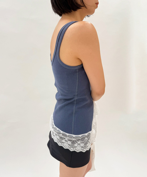 EDIT. FOR LULU（エディットフォールル）の「angielala LULU レースタンクトップ（タンクトップ・レディース・ネイビー・FREE）」の8枚目の写真