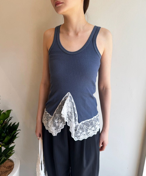 EDIT. FOR LULU（エディットフォールル）の「angielala LULU レースタンクトップ（タンクトップ・レディース・ネイビー・FREE）」の13枚目の写真