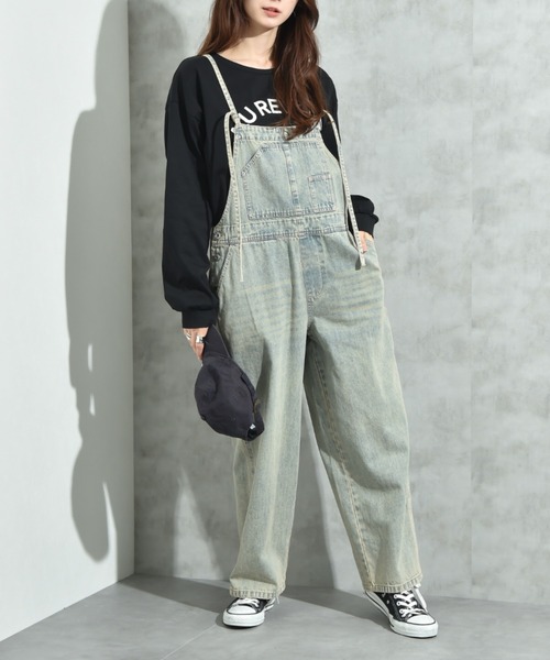 セール】【CYNICAL】ミドルオンスデニムキャミサロペット