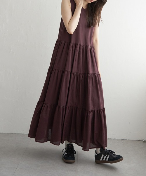 VENCEEXCHANGE(ヴァンスエクスチェンジ)の「ティアードノースリフレアーワンピース(ワンピース・レディース・ブラウン/ネイビー/ブラック・FREE)」の12枚目の写真