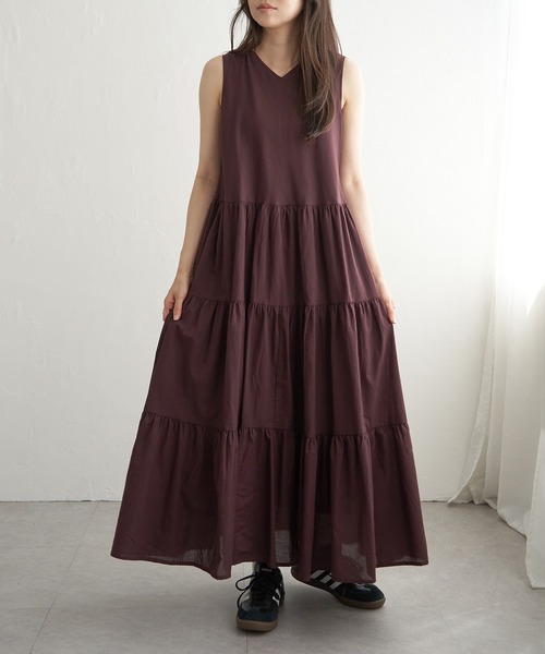 VENCEEXCHANGE(ヴァンスエクスチェンジ)の「ティアードノースリフレアーワンピース(ワンピース・レディース・ブラウン/ネイビー/ブラック・FREE)」の10枚目の写真