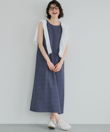 ボーダーノースリーブワンピース