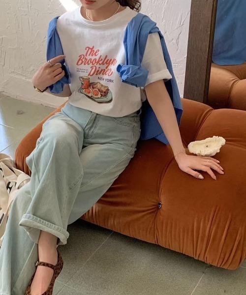 LAC-VERT(ラック・ヴェール)の「フードイラストTシャツ(Tシャツ/カットソー・レディース・ホワイト/グレー/オフホワイト/ブルー/ネイビー/イエロー/ブラウン・FREE)」の17枚目の写真