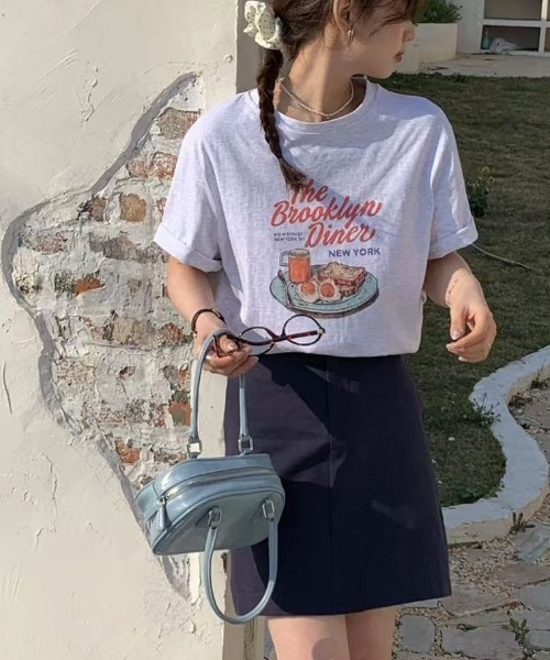 LAC-VERT(ラック・ヴェール)の「フードイラストTシャツ(Tシャツ/カットソー・レディース・ホワイト/グレー/オフホワイト/ブルー/ネイビー/イエロー/ブラウン・FREE)」の20枚目の写真