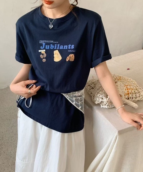 LAC-VERT(ラック・ヴェール)の「フードイラストTシャツ(Tシャツ/カットソー・レディース・ホワイト/グレー/オフホワイト/ブルー/ネイビー/イエロー/ブラウン・FREE)」の15枚目の写真