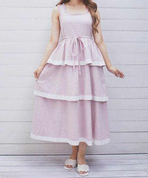 Areeam(アリーム)の「配色レースキャミワンピース(ワンピース・レディース・ブラウン/ライトピンク・FREE)」の11枚目の写真