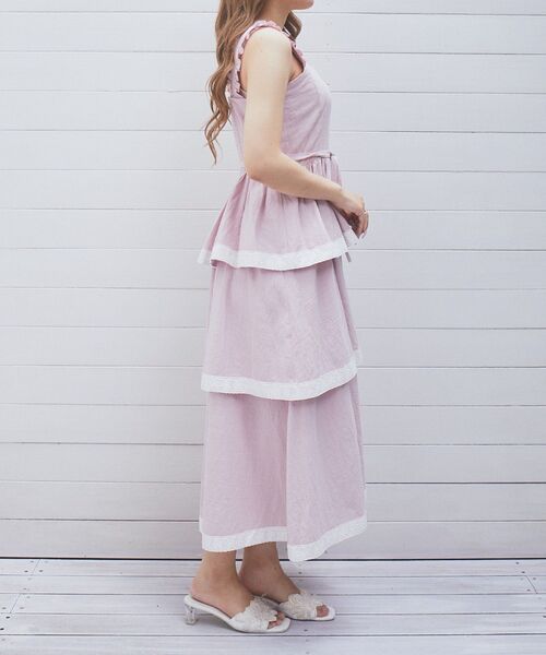 Areeam(アリーム)の「配色レースキャミワンピース(ワンピース・レディース・ブラウン/ライトピンク・FREE)」の12枚目の写真