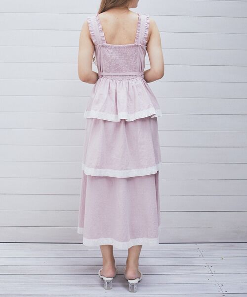 Areeam(アリーム)の「配色レースキャミワンピース(ワンピース・レディース・ブラウン/ライトピンク・FREE)」の13枚目の写真