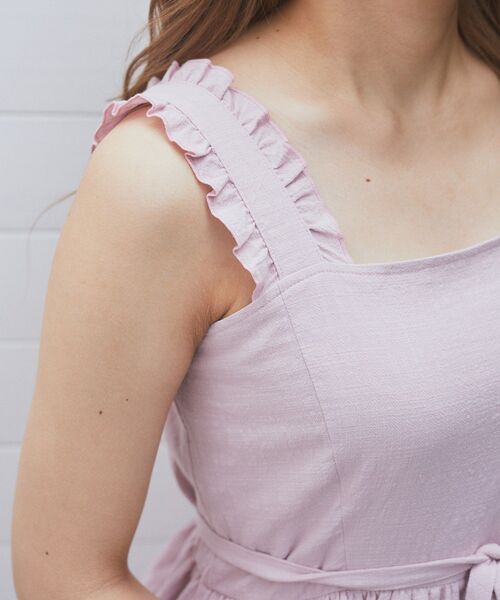 Areeam(アリーム)の「配色レースキャミワンピース(ワンピース・レディース・ブラウン/ライトピンク・FREE)」の14枚目の写真