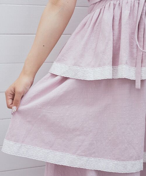 Areeam(アリーム)の「配色レースキャミワンピース(ワンピース・レディース・ブラウン/ライトピンク・FREE)」の15枚目の写真