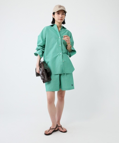 BABYLONE(バビロン)の「ウォッシュドストライプショートパンツ(その他パンツ・レディース・ブルー/グリーン・フリー)」の6枚目の写真