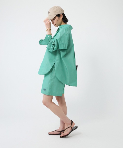 BABYLONE(バビロン)の「ウォッシュドストライプショートパンツ(その他パンツ・レディース・ブルー/グリーン・フリー)」の8枚目の写真