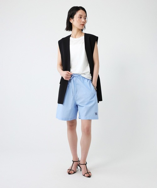 BABYLONE(バビロン)の「ウォッシュドストライプショートパンツ(その他パンツ・レディース・ブルー/グリーン・フリー)」の14枚目の写真