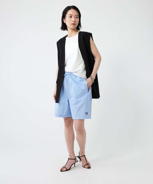 BABYLONE(バビロン)の「ウォッシュドストライプショートパンツ(その他パンツ・レディース・ブルー/グリーン・フリー)」の15枚目の写真