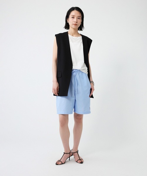 BABYLONE(バビロン)の「ウォッシュドストライプショートパンツ(その他パンツ・レディース・ブルー/グリーン・フリー)」の16枚目の写真
