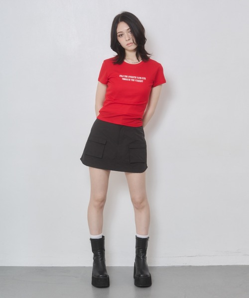 ENVYM（アンビー）の「ドライタッチプリントTシャツ（Tシャツ/カットソー・レディース・ホワイト/ピンク/レッド/ブラック・FREE）」の11枚目の写真