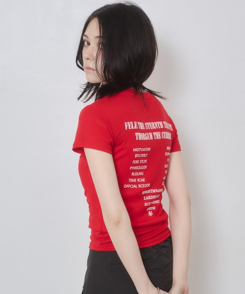 ENVYM（アンビー）の「ドライタッチプリントTシャツ（Tシャツ/カットソー・レディース・ホワイト/ピンク/レッド/ブラック・FREE）」の8枚目の写真