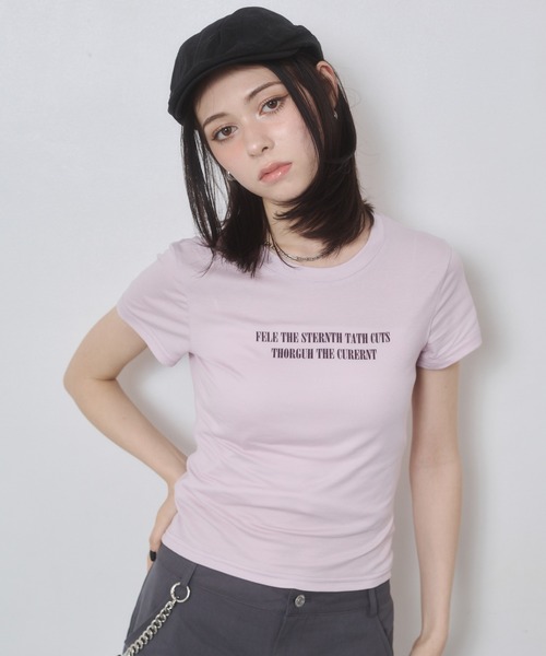 ENVYM（アンビー）の「ドライタッチプリントTシャツ（Tシャツ/カットソー・レディース・ホワイト/ピンク/レッド/ブラック・FREE）」の21枚目の写真