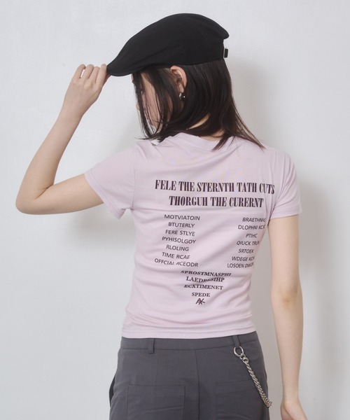 ENVYM（アンビー）の「ドライタッチプリントTシャツ（Tシャツ/カットソー・レディース・ホワイト/ピンク/レッド/ブラック・FREE）」の22枚目の写真