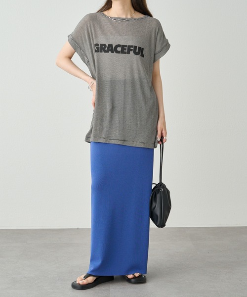 PUAL CE CIN（ピュアルセシン）の「ミジンボーダーロゴプリントTシャツ（Tシャツ/カットソー・レディース・ブラック系/ブルー系・FREE）」の19枚目の写真