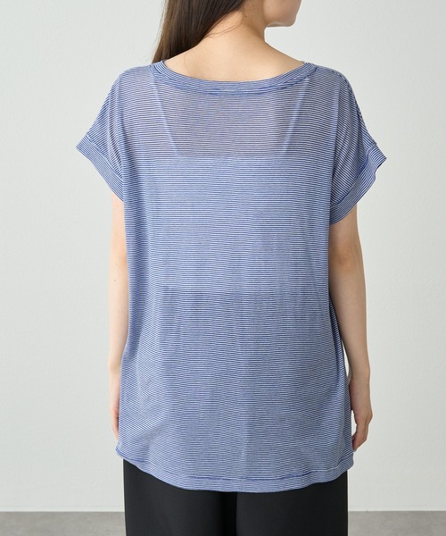 PUAL CE CIN（ピュアルセシン）の「ミジンボーダーロゴプリントTシャツ（Tシャツ/カットソー・レディース・ブラック系/ブルー系・FREE）」の13枚目の写真