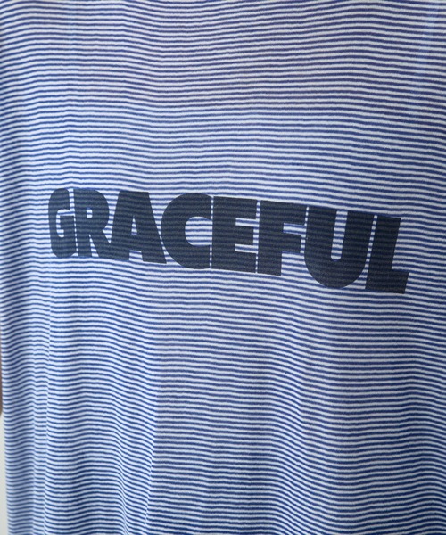 PUAL CE CIN（ピュアルセシン）の「ミジンボーダーロゴプリントTシャツ（Tシャツ/カットソー・レディース・ブラック系/ブルー系・FREE）」の11枚目の写真