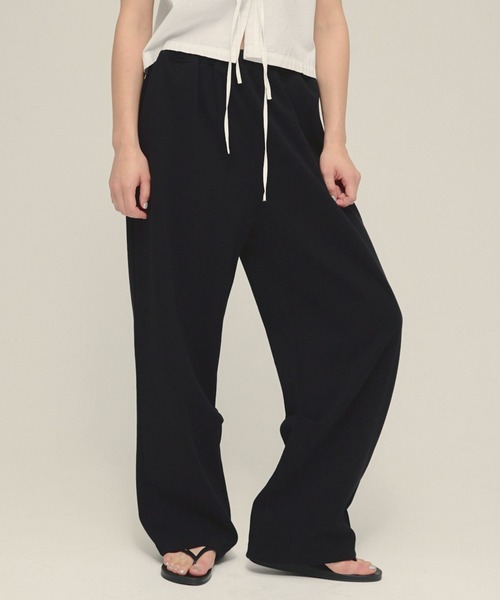 eL(エル)の「【eL】Wide Silhouette Sweat Pants/498736(スウェットパンツ・レディース・グレー/ブラック・FREE)」の1枚目の写真