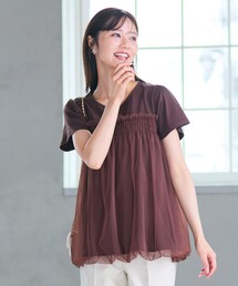 Feroux（フェルゥ）の「【汗ジミが目立たない・洗える】バルーンチュール Tシャツ（Tシャツ/カットソー）」