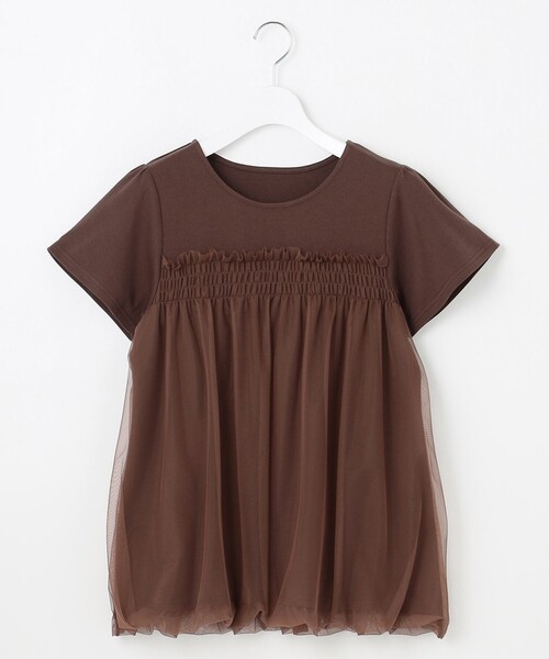 Feroux（フェルゥ）の「【汗ジミが目立たない・洗える】バルーンチュール Tシャツ（Tシャツ/カットソー・レディース・ブラック系/ホワイト系/ダークブラウン系・F）」の9枚目の写真