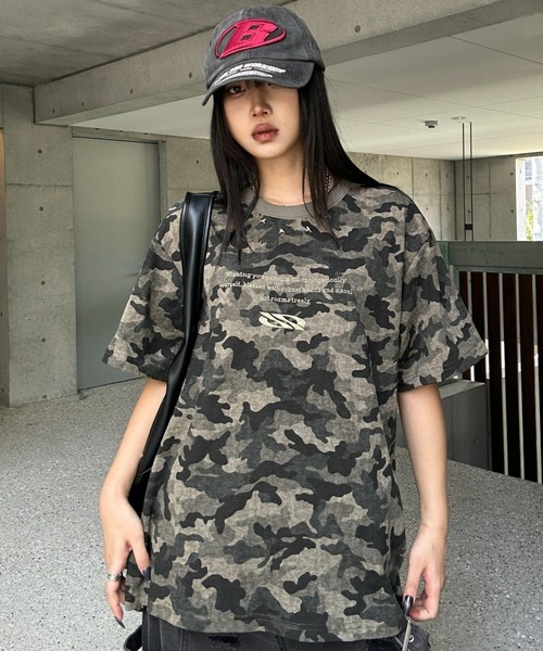 カモフラージュスタッズTシャツ（Tシャツ/カットソー）｜KsG
