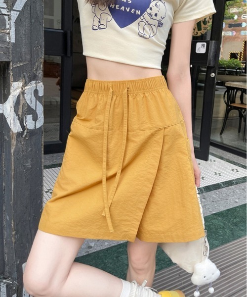 セール】両脇ビックポケット ハイウエストAライン キュロット