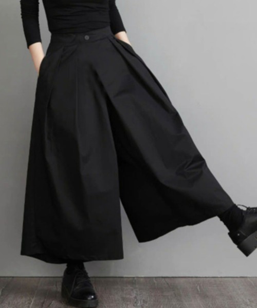 セール】プリーツワイドガウチョパンツ（スラックス）｜SallyLunn