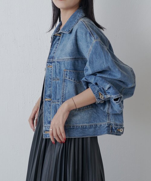 セール】ボリュームスリーブデニムジャケット（テーラードジャケット
