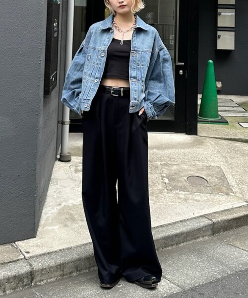 Lui's（ルイス）の「ボリュームスリーブデニムジャケット（テーラードジャケット・レディース・インディゴブルー/ブルー・FREE）」の17枚目の写真