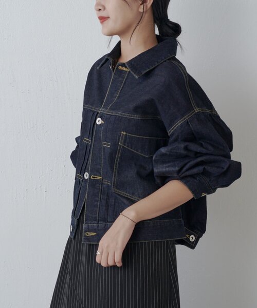 Lui's（ルイス）の「ボリュームスリーブデニムジャケット（テーラードジャケット・レディース・インディゴブルー/ブルー・FREE）」の21枚目の写真
