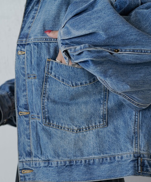 セール】ボリュームスリーブデニムジャケット（テーラードジャケット