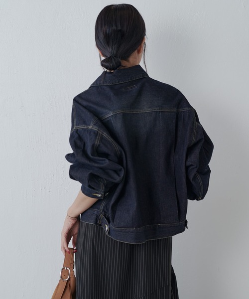 セール】ボリュームスリーブデニムジャケット（テーラードジャケット